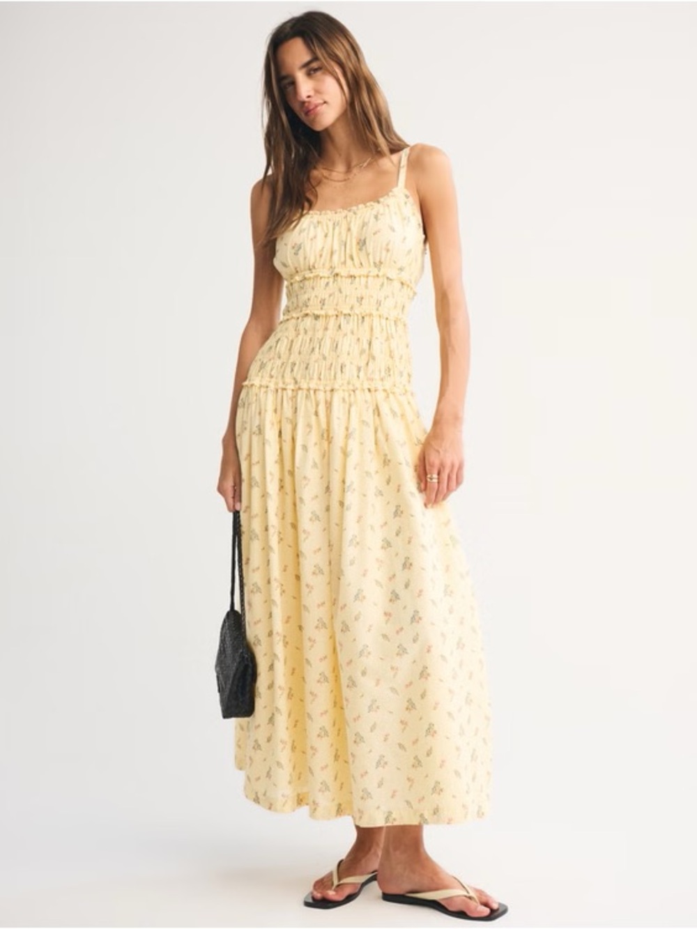 Abercrombie Bra-Free Smocked Drop-Waist Maxi Dress